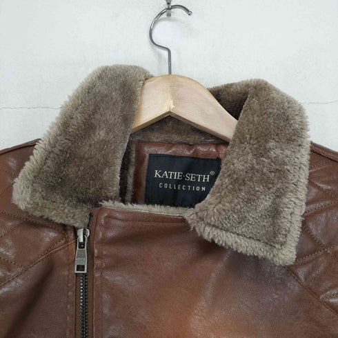 KATIE SETH フェイクレザーダブルライダースジャケット メンズ XXS