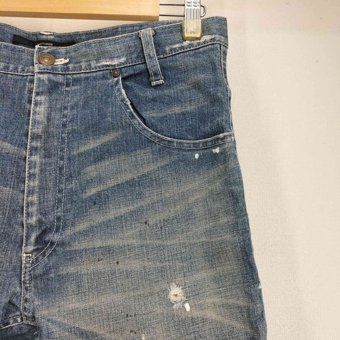 FADTHREE damageペイント加工 デニムテーパードパンツ メンズ