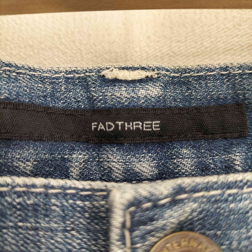 FADTHREE damageペイント加工 デニムテーパードパンツ メンズ