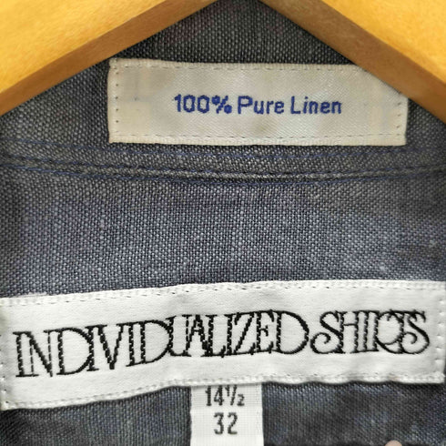 インディヴィジュアライズドシャツ individualized shirts Pure Linen バンドカラー リネン シャツ メンズ 14 1/2