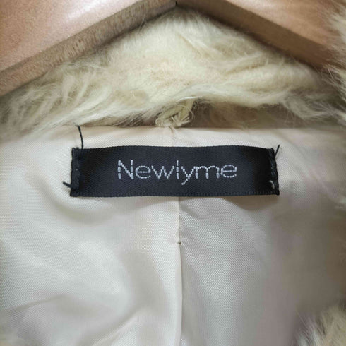 Newlyme ポケットリボンデザインファーダブルブレストコート レディース M