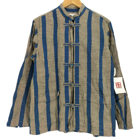 アダムエロペ Adam et Rope 会津木綿 ストライプ チャイナシャツ レディース JPN:M