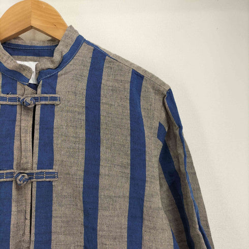 アダムエロペ Adam et Rope 会津木綿 ストライプ チャイナシャツ レディース JPN:M