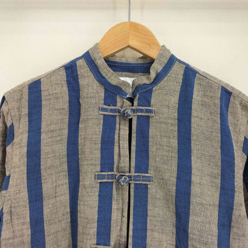 アダムエロペ Adam et Rope 会津木綿 ストライプ チャイナシャツ レディース JPN:M