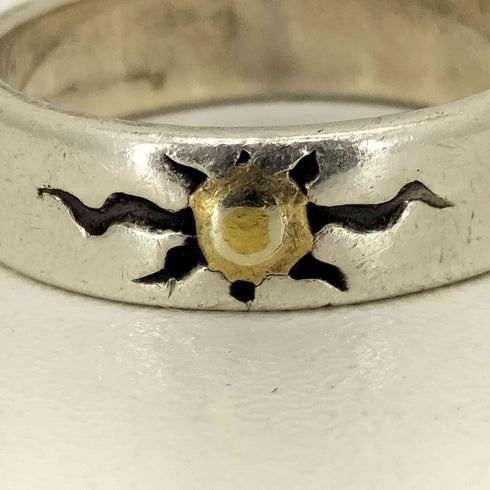 チマヨ柄 ゴールド中太陽神 アリゾナフリーダム リング メンズ 17号