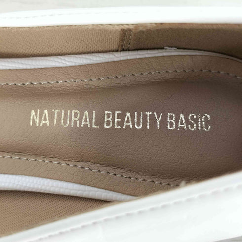 ナチュラルビューティーベーシック NATURAL BEAUTY BASIC フェイクレザー フラットパンプス レディース JPN:24.5