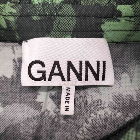 ガニー Ganni Printed Cotton High Ruffle Collar Blouse レディース