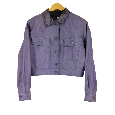 襟パイソン型押し トラッカージャケット レディース 40