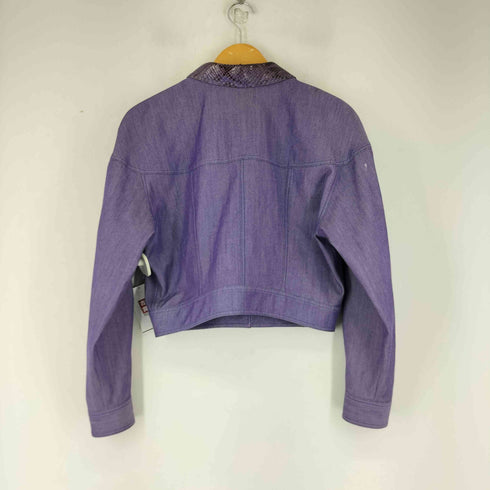 襟パイソン型押し トラッカージャケット レディース 40