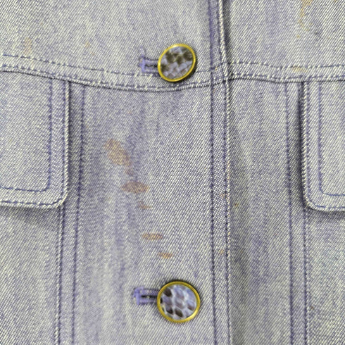 襟パイソン型押し トラッカージャケット レディース 40