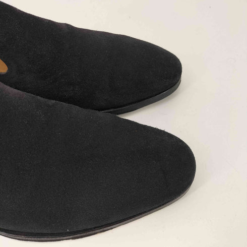 F.LLI Giacometti FG417 カーフスエード プレーントゥ スリッポン ヴァンプローファー メンズ 40 1/2