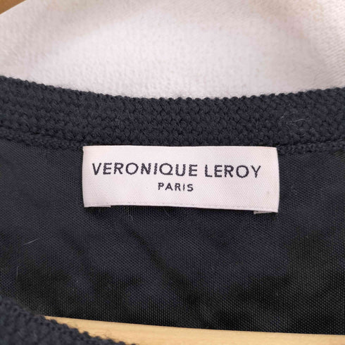 VERONIQUE LEROY サイドジップ ニット編み込み ノースリーブワンピース レディース