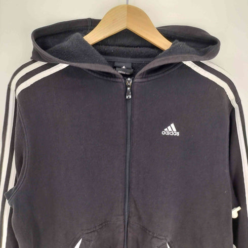 アディダス adidas 00S ジップアップ パーカー スリーストライプ スリーブ トレフォイルロゴ刺繍 レディース 160