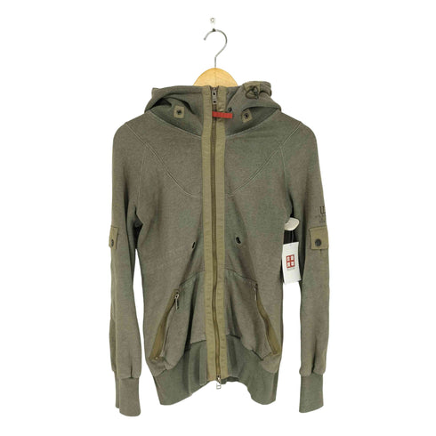 アヴィレックス AVIREX Y2K ミリタリー フーデッド ダブルジップ スウェットブルゾン レディース S