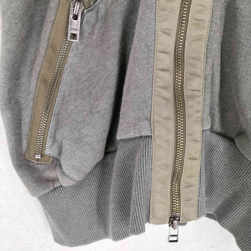 アヴィレックス AVIREX Y2K ミリタリー フーデッド ダブルジップ スウェットブルゾン レディース S