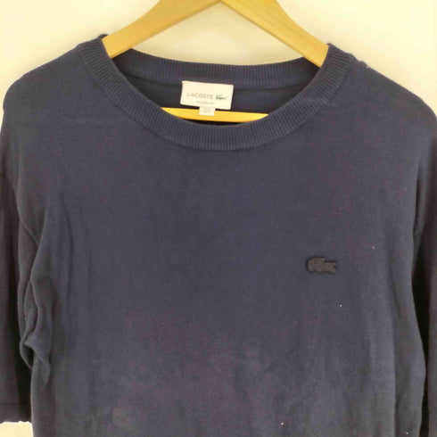 ラコステ LACOSTE ワンポイント刺繍 五分袖 クルーネック ニット セーター メンズ import:M