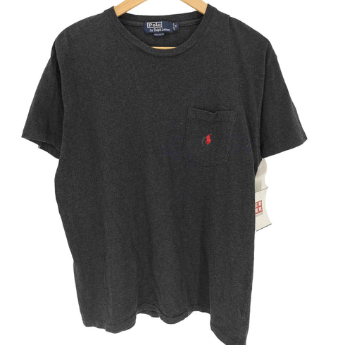 ポロバイラルフローレン Polo by RALPH LAUREN 90S ポニー刺繍 ポケット コットンクルーネック Tシャツ メンズ import:M