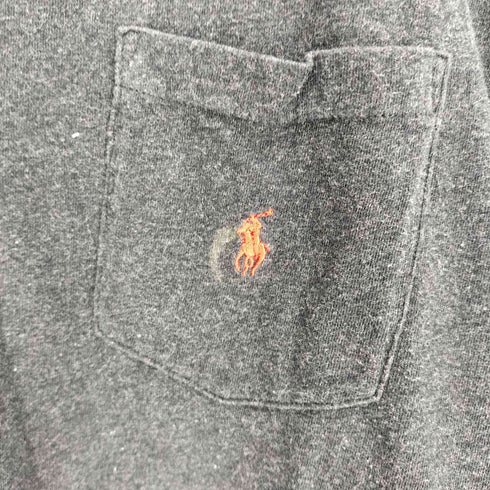 ポロバイラルフローレン Polo by RALPH LAUREN 90S ポニー刺繍 ポケット コットンクルーネック Tシャツ メンズ import:M