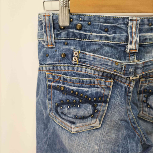 RED PEPPER ヴィンテージ加工 Y2K スタッズ フレアデニムパンツ chessy レディース 26inch