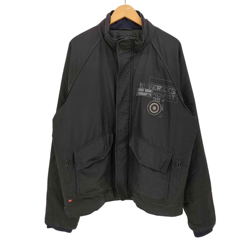 クイックシルバー Quiksilver フロント ワッペン プリント 比翼 ジップアップ ブルゾン メンズ import:L