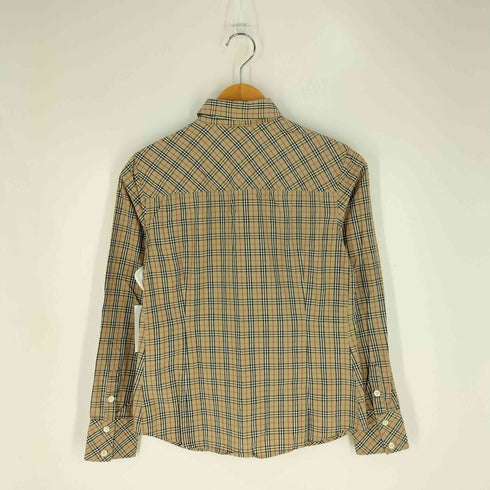 バーバリーブルーレーベル BURBERRY BLUE LABEL ロゴ刺繍 ノバチェック レギュラーカラーシャツ レディース EUR:38