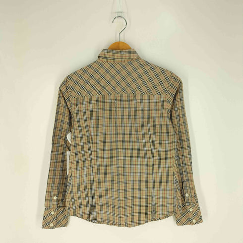 バーバリーブルーレーベル BURBERRY BLUE LABEL ロゴ刺繍 ノバチェック レギュラーカラーシャツ レディース EUR:38