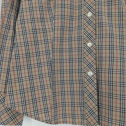 バーバリーブルーレーベル BURBERRY BLUE LABEL ロゴ刺繍 ノバチェック レギュラーカラーシャツ レディース EUR:38