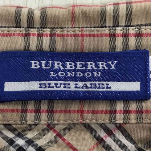 バーバリーブルーレーベル BURBERRY BLUE LABEL ロゴ刺繍 ノバチェック レギュラーカラーシャツ レディース EUR:38