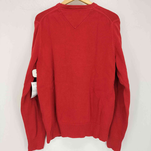 トミーヒルフィガー TOMMY HILFIGER ワンポイント刺繍 クルーネック L/S コットンニット メンズ import:M