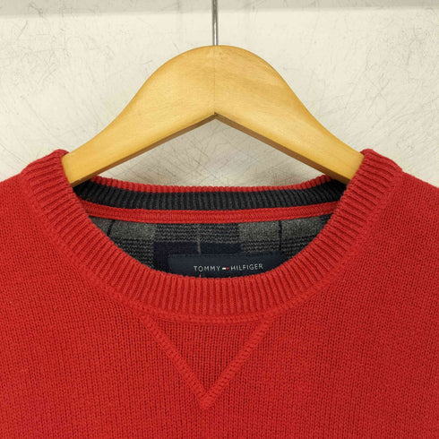 トミーヒルフィガー TOMMY HILFIGER ワンポイント刺繍 クルーネック L/S コットンニット メンズ import:M