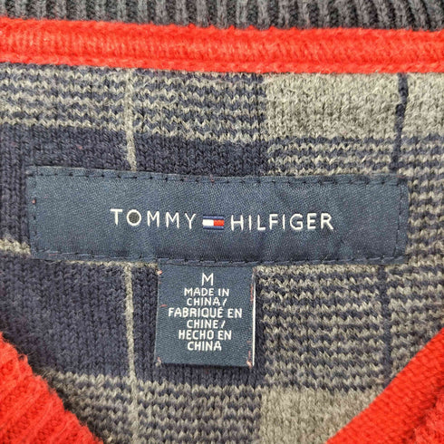 トミーヒルフィガー TOMMY HILFIGER ワンポイント刺繍 クルーネック L/S コットンニット メンズ import:M