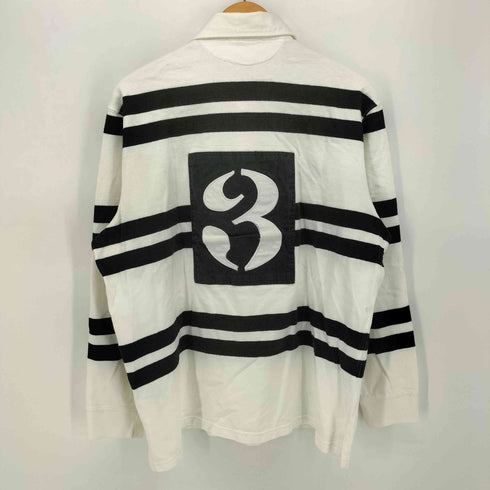 ポロバイラルフローレン Polo by RALPH LAUREN 90S ロゴ 刺繍 ボーダー ナンバリング ラガー シャツ メンズ import:L