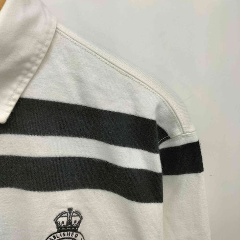 ポロバイラルフローレン Polo by RALPH LAUREN 90S ロゴ 刺繍 ボーダー ナンバリング ラガー シャツ メンズ import:L