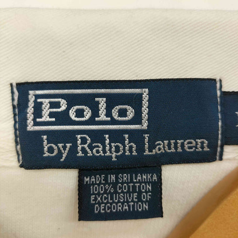 ポロバイラルフローレン Polo by RALPH LAUREN 90S ロゴ 刺繍 ボーダー ナンバリング ラガー シャツ メンズ import:L