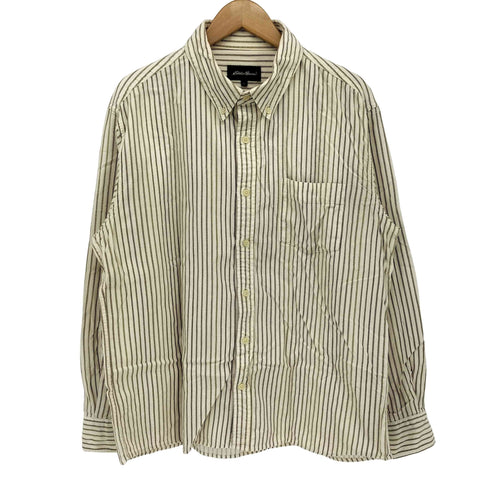 エディーバウアー Eddie Bauer ストライプ プリント ネル L/S ボタンダウン シャツ メンズ import:L