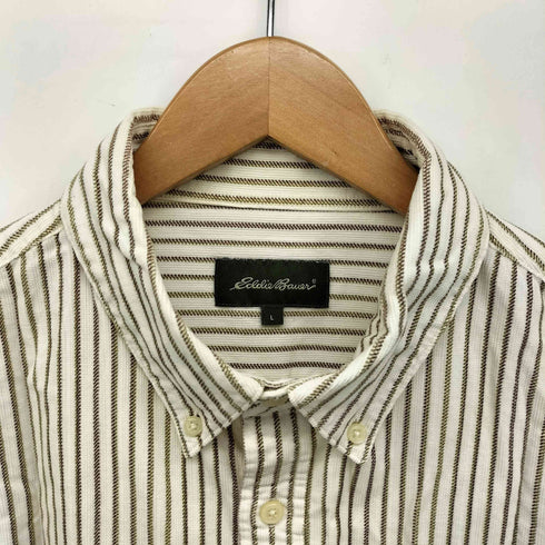 エディーバウアー Eddie Bauer ストライプ プリント ネル L/S ボタンダウン シャツ メンズ import:L