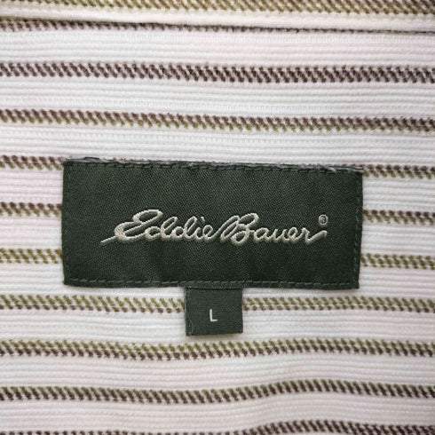エディーバウアー Eddie Bauer ストライプ プリント ネル L/S ボタンダウン シャツ メンズ import:L
