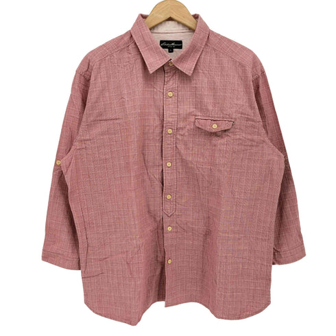 エディーバウアー Eddie Bauer マチ 付き チェック ワーク シャツ メンズ import:XL