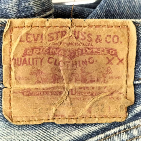リーバイス Levis 80S 524刻印 501 クロカン 赤耳 RED LINE ハチマル 縮絨率10% ボタンフライ デニムパンツ メンズ W32 L36
