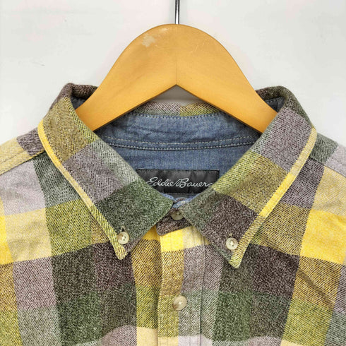 エディーバウアー Eddie Bauer ブロック チェック L/S ボタンダウン ネル シャツ メンズ import:L