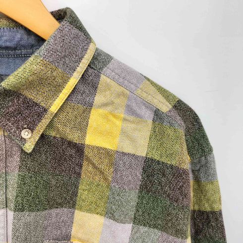 エディーバウアー Eddie Bauer ブロック チェック L/S ボタンダウン ネル シャツ メンズ import:L