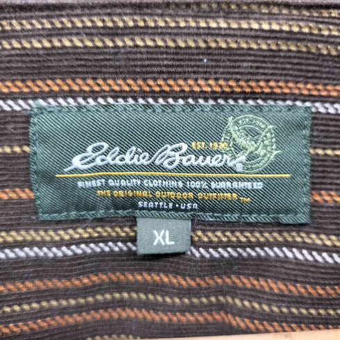 エディーバウアー Eddie Bauer プリント コーズ ストライプ L/S ボタンダウン コーデュロイ シャツ メンズ import:XL
