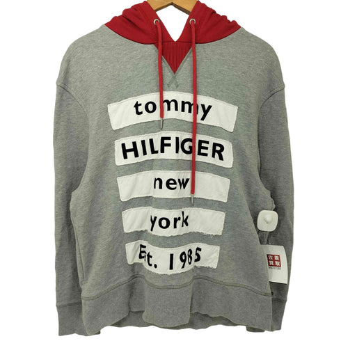 トミーヒルフィガー TOMMY HILFIGER ロゴパッチワーク バイカラー プルオーバーパーカー メンズ import:L