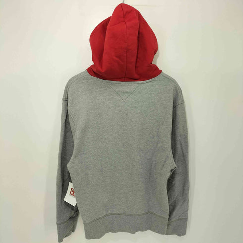 トミーヒルフィガー TOMMY HILFIGER ロゴパッチワーク バイカラー プルオーバーパーカー メンズ import:L