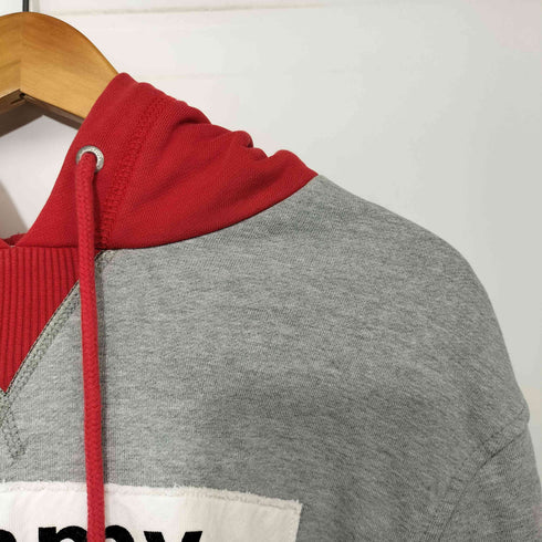 トミーヒルフィガー TOMMY HILFIGER ロゴパッチワーク バイカラー プルオーバーパーカー メンズ import:L