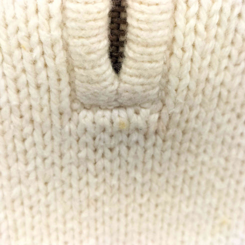 エディーバウアー Eddie Bauer レザー エルボーパッチ コットン ウール ハーフジップ プルオーバー ニット メンズ import:L