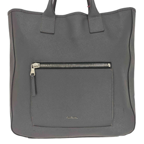ポールスミス Paul Smith ロゴプレート ジップポケット レザー トートバック メンズ