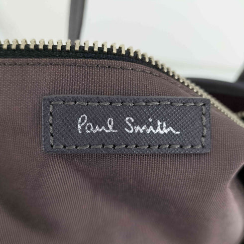 ポールスミス Paul Smith ロゴプレート ジップポケット レザー トートバック メンズ