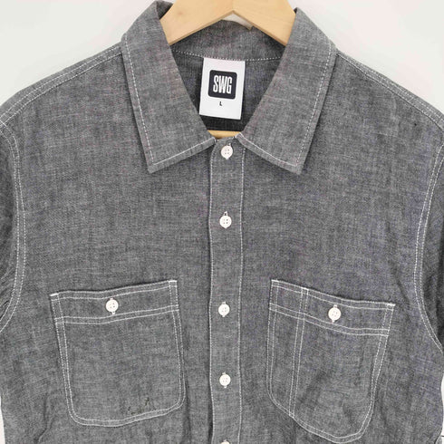 スワッガー SWAGGER SWG バックプリント S/S ワークシャツ メンズ import:L