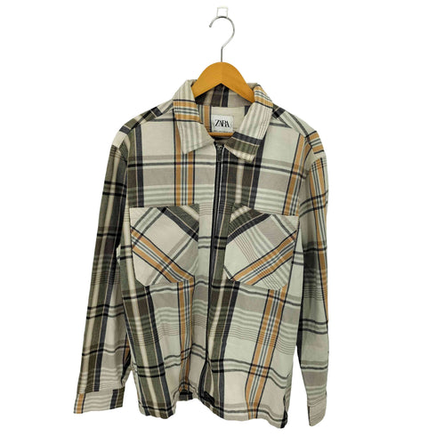 ザラ ZARA チェック柄 ジップアップ ブルゾンジャケット メンズ import:XL